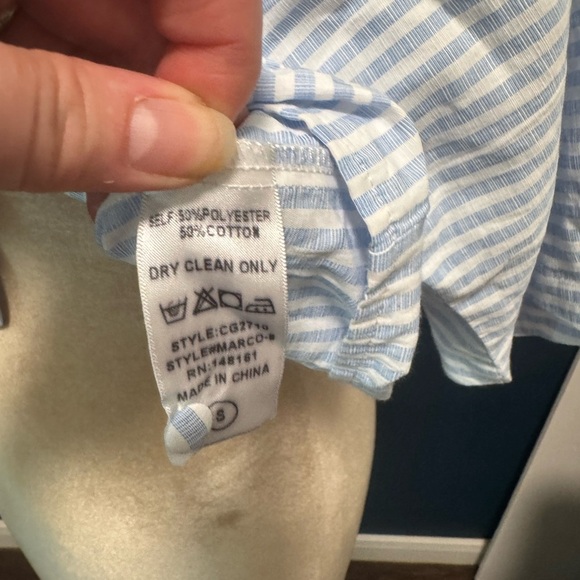 Buddy Love Blue Striped Button-Down Women's Top S - Picture 8 of 9